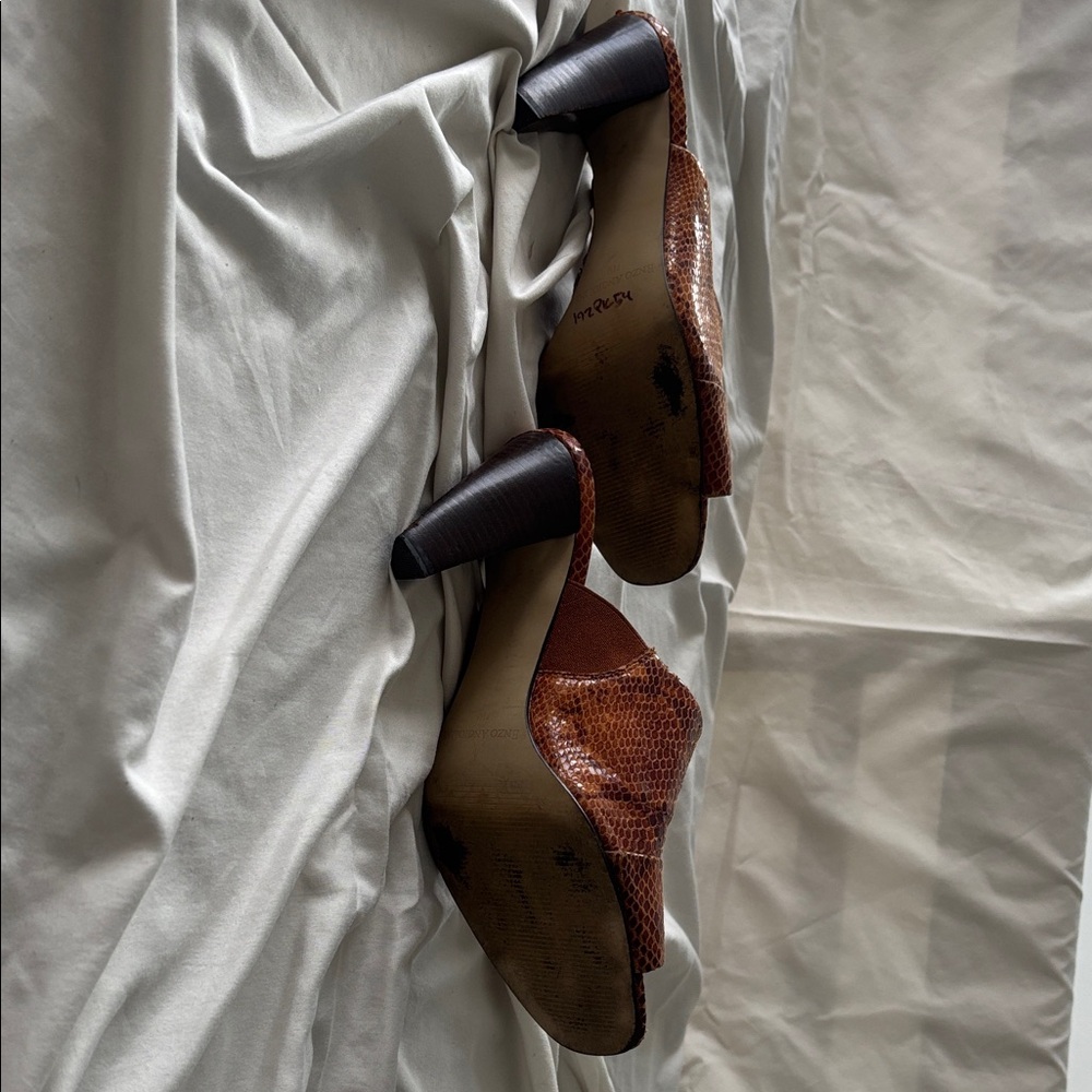 Enzo Angiolini Snake Pattern Mules - Picture 7 of 9
